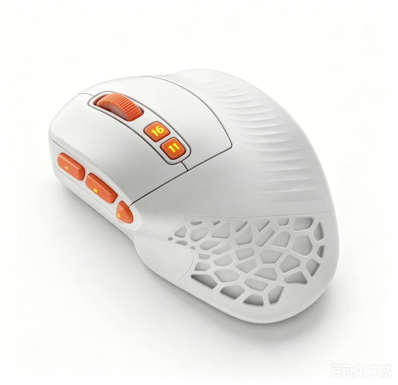 Solakaka E9PRO Tri‑Mode Vertical Ergonomic MMO Gaming Mouse, 10 Programmable Side Buttons, RGB Backlit Rechargeable Wireless Mouse,White-Orange
