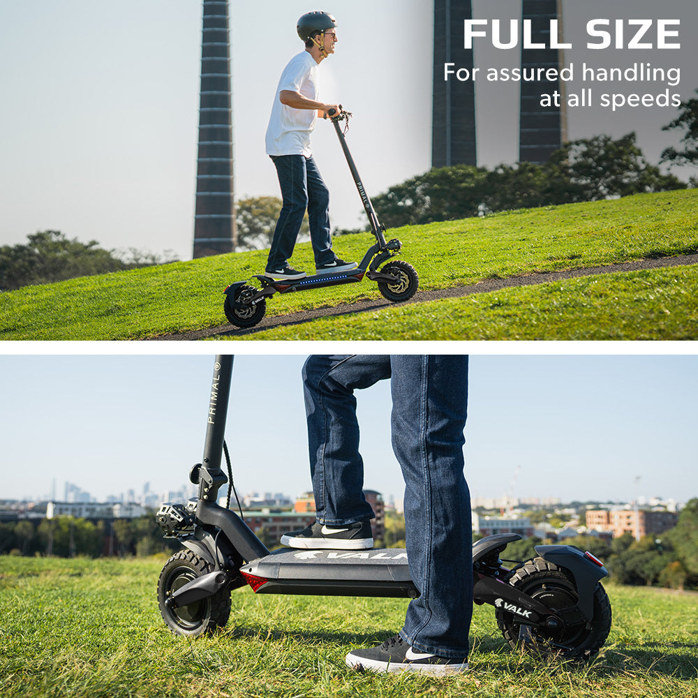 VALK Primal 9 Dual Motor Electric Scooter, 1600W, AU Compliant, for Extreme Hill Climbing, Black