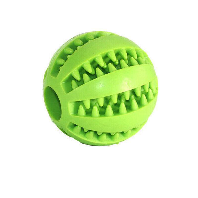 Dog Chew Toy Rubber Ball Treat Dispenser Dental Cleaning Training Play Ball - Dark Blue Rugby (11.5CM)