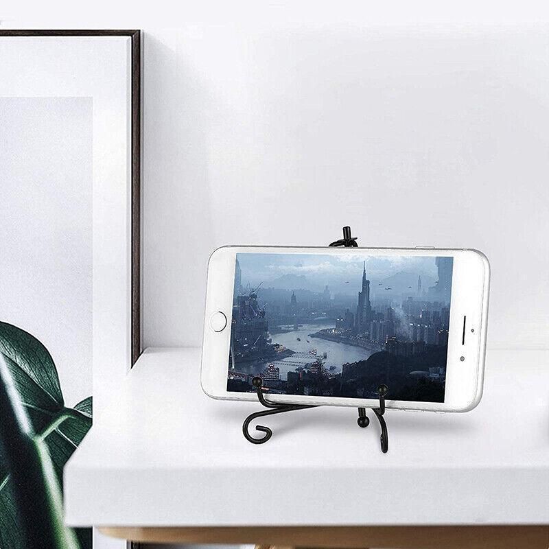 Plate Stands Iron Display Easel Photo Picture Bowl Dish Book Holder Frame Black - 7 Inch