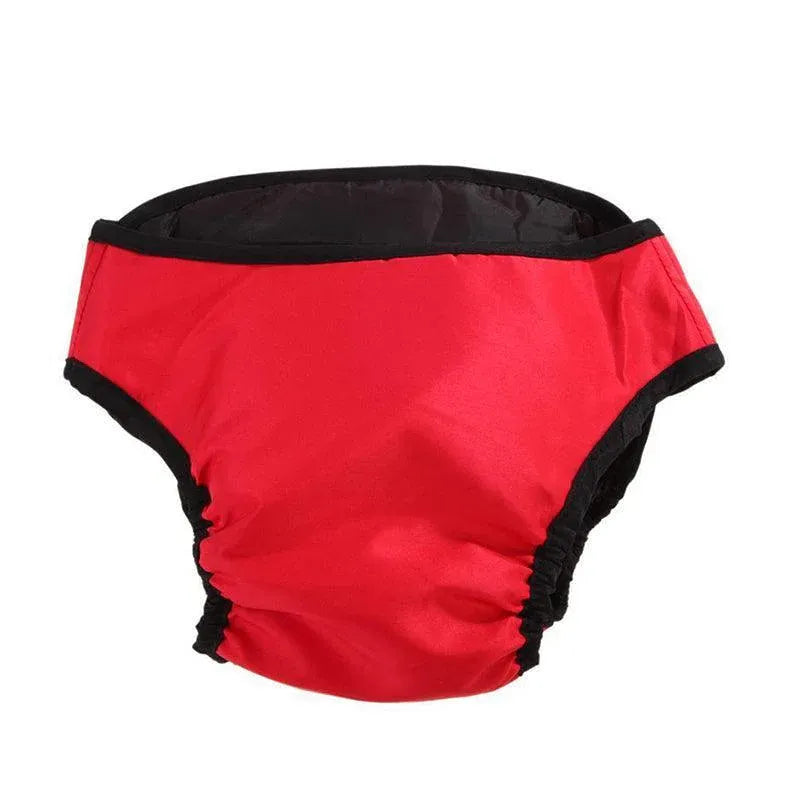 Washable Female Pet Dog Cat Nappy Diaper Physiological Pants Panties Underwear Red - L