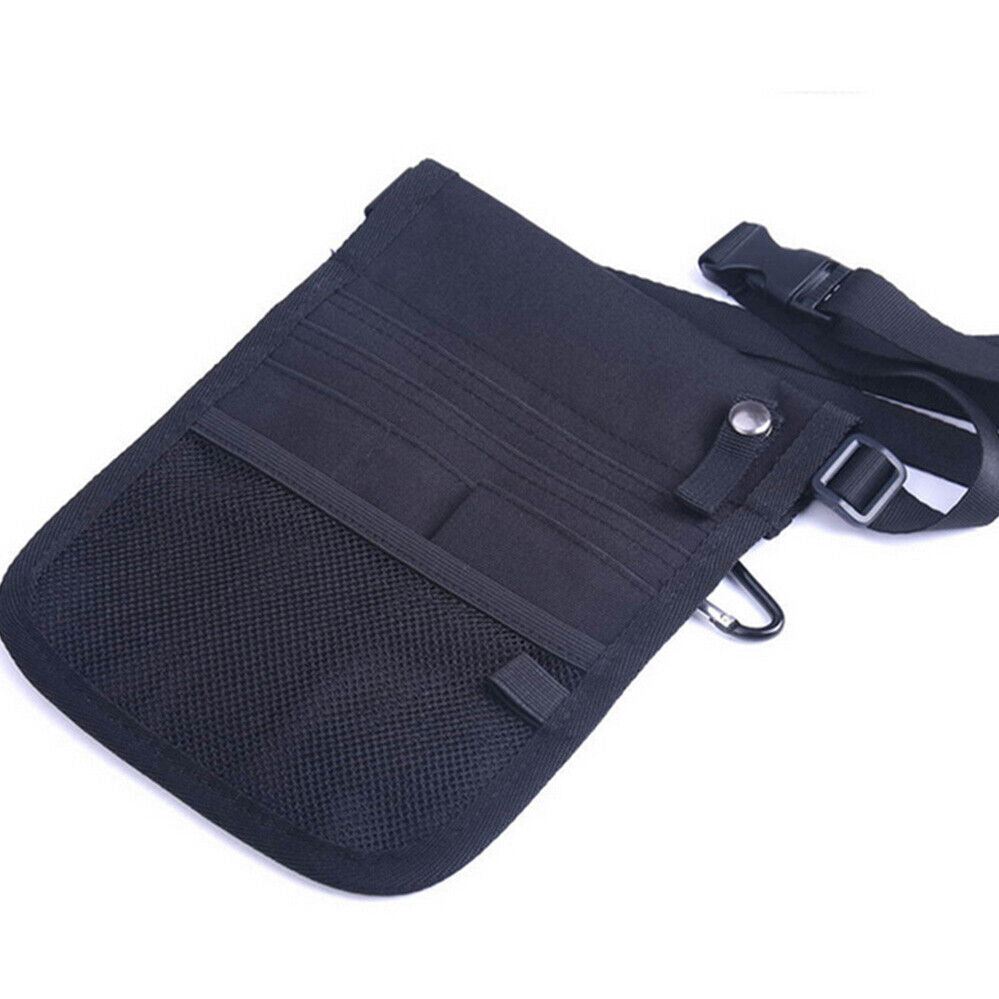 Nurse Pouch Waist Bag Medical Tool Organizer Pocket Belt with Keyring - Navy Blue