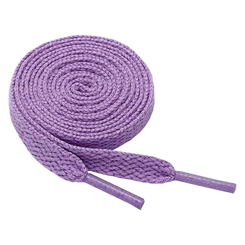 Shoelaces Colorful Coloured Flat Round Oval Bootlace Sneaker Shoe Laces - Flat-Purple