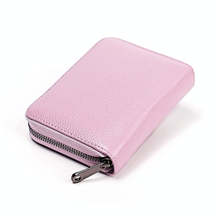 Leather Rfid Wallet - Sleek and Secure - Pink
