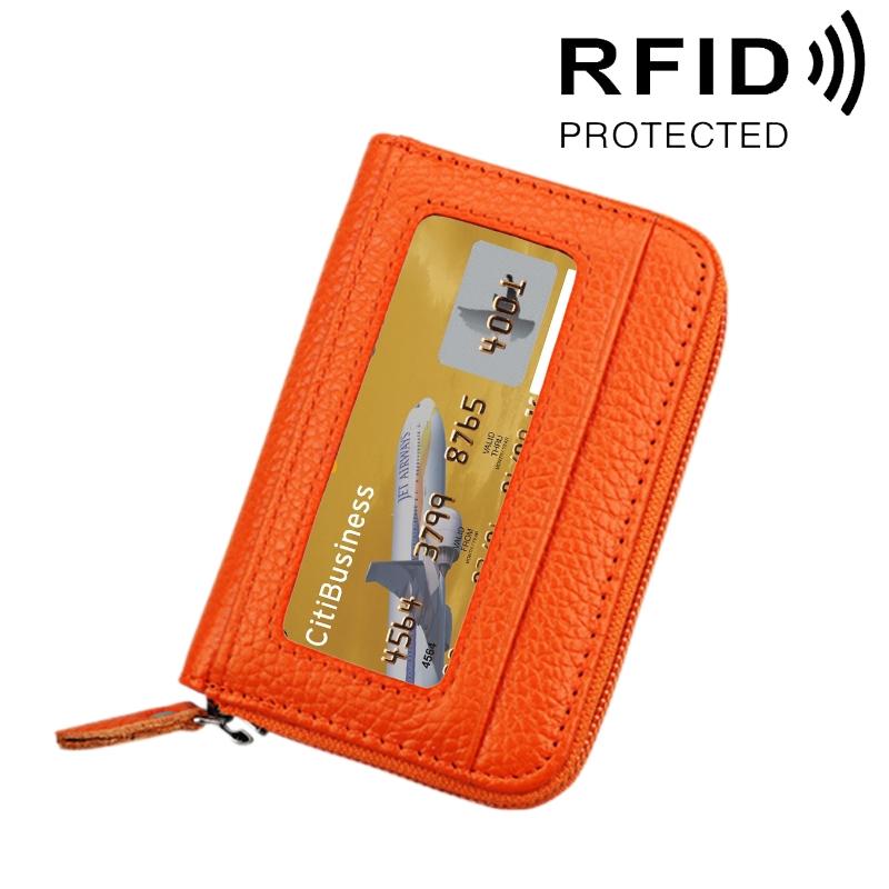 12-slot Leather Rfid Blocking Card Holder Wallet - Green