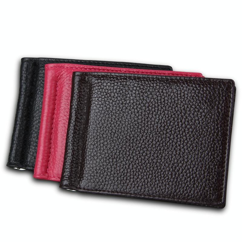 Leather Rfid Card Holder Wallet - 6 Slots Magenta