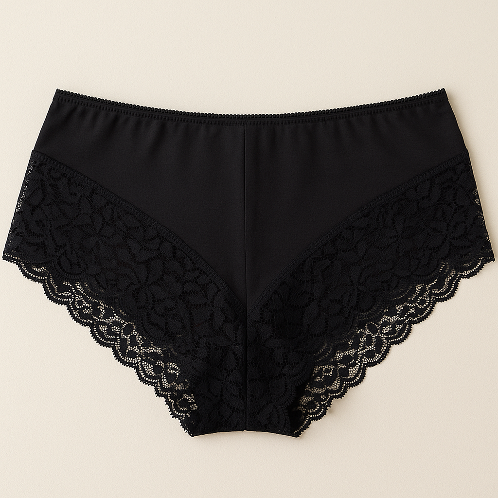 3x Womens Lace Boyshort Boyleg Full Briefs Underwear Undies in Black - 12