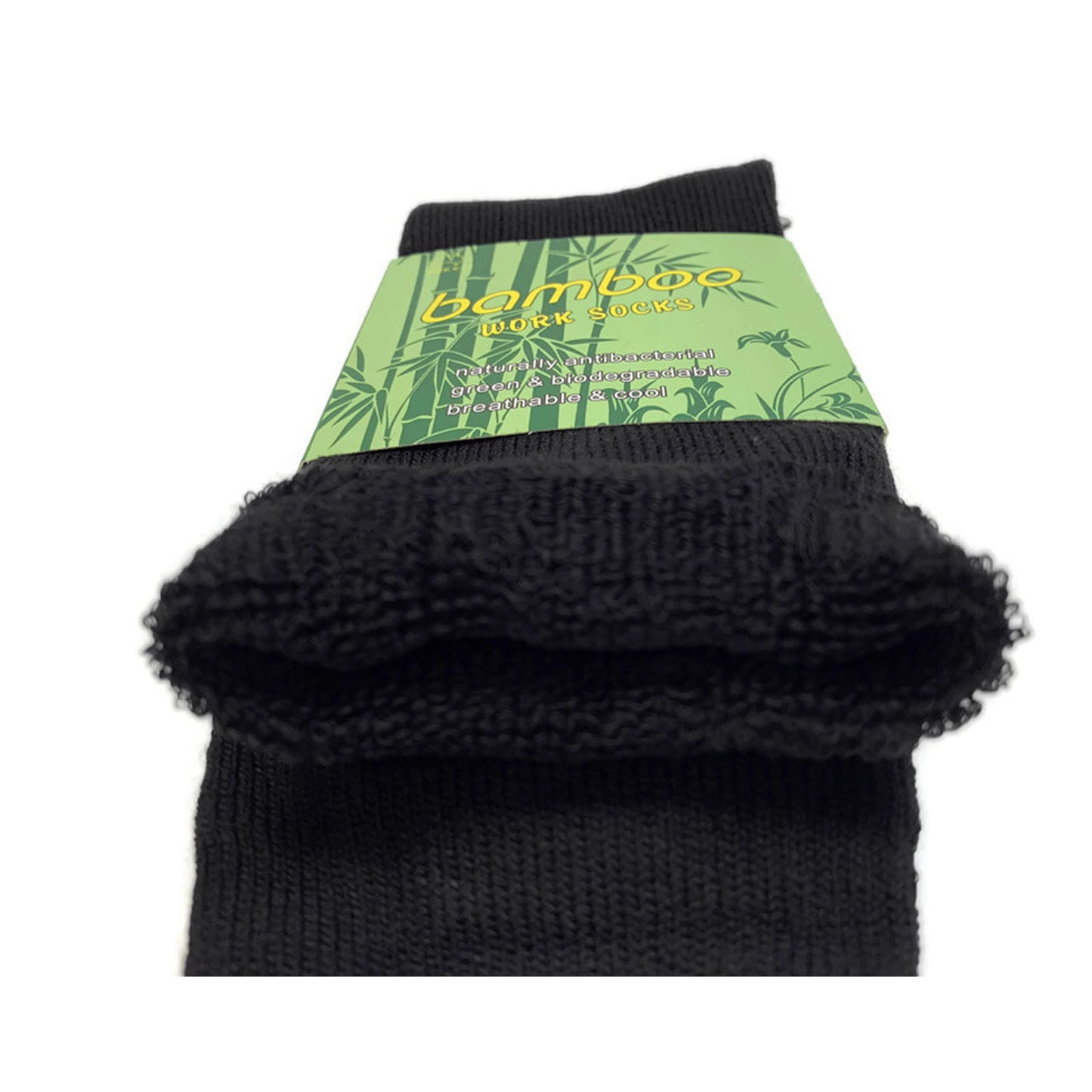 6 Pairs PREMIUM BAMBOO SOCKS Mens Heavy Duty Thick Work Socks Cushion BULK - Black - 11-14