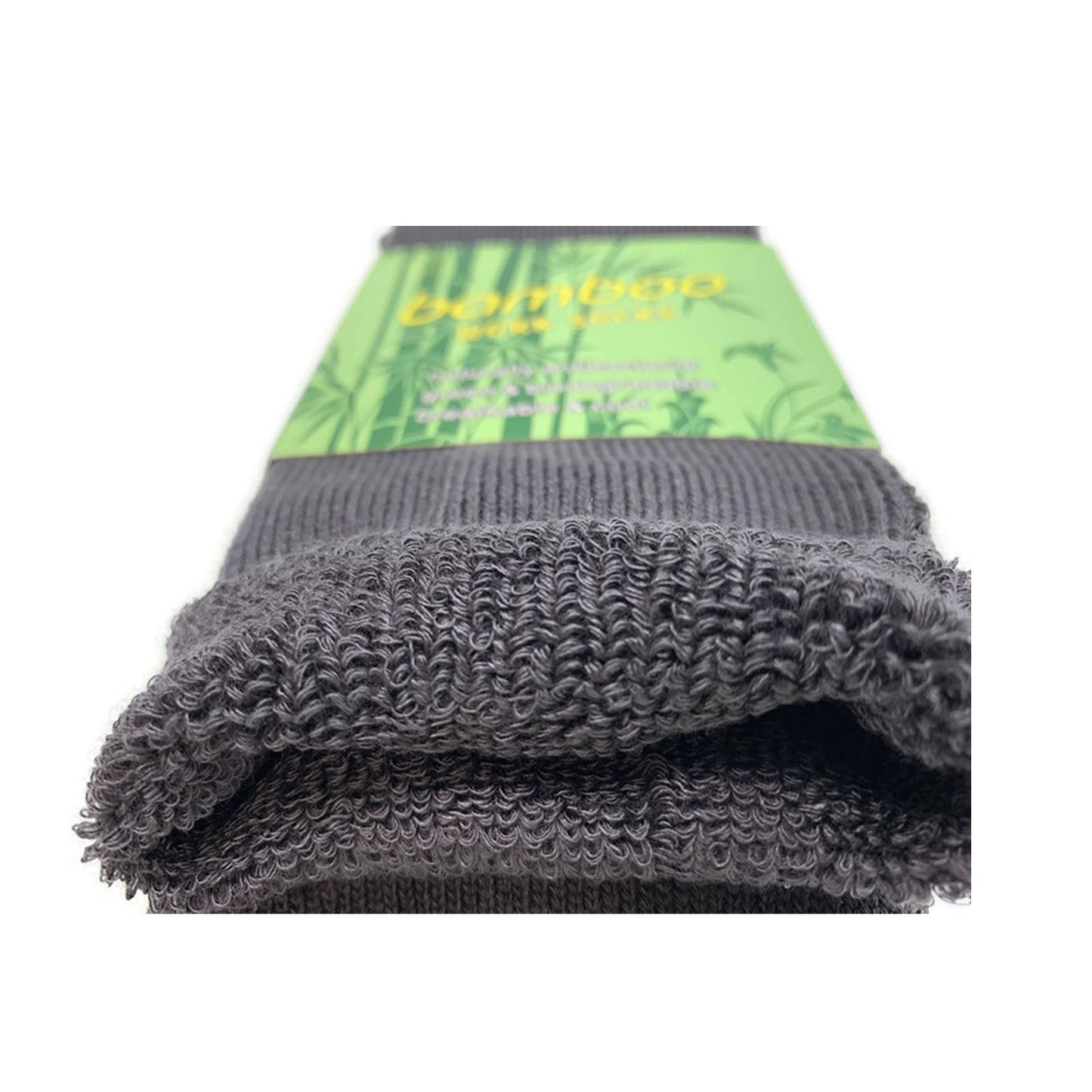 6 Pairs PREMIUM BAMBOO SOCKS Mens Heavy Duty Thick Work Socks Cushion BULK - Charcoal Grey - 6-11
