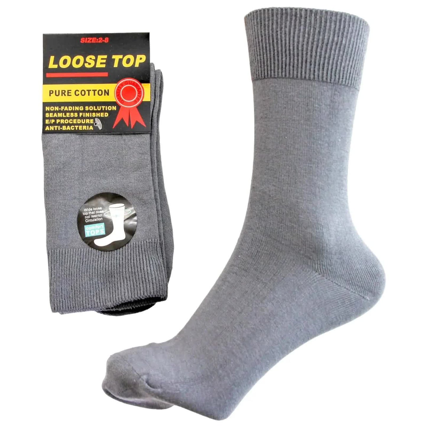 1x Pair COTTON Rich LOOSE TOP SOCKS Dress Medical Circulation Diabetic Comfort - -