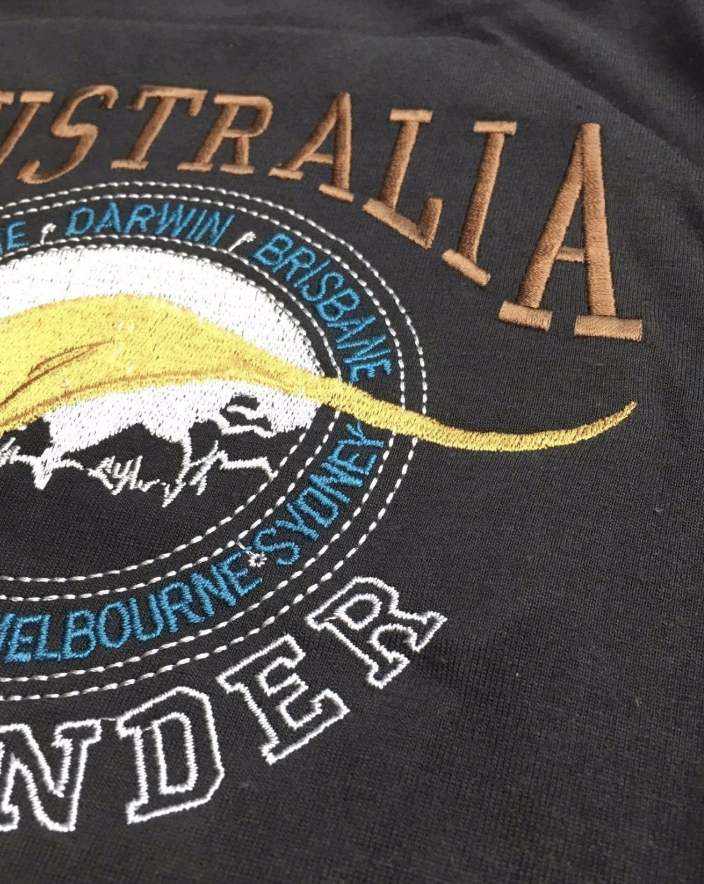 Adult Australia Kangaroo T Shirt Australia Day Souvenir Tee Top 100% Cotton - Bottle Green - L