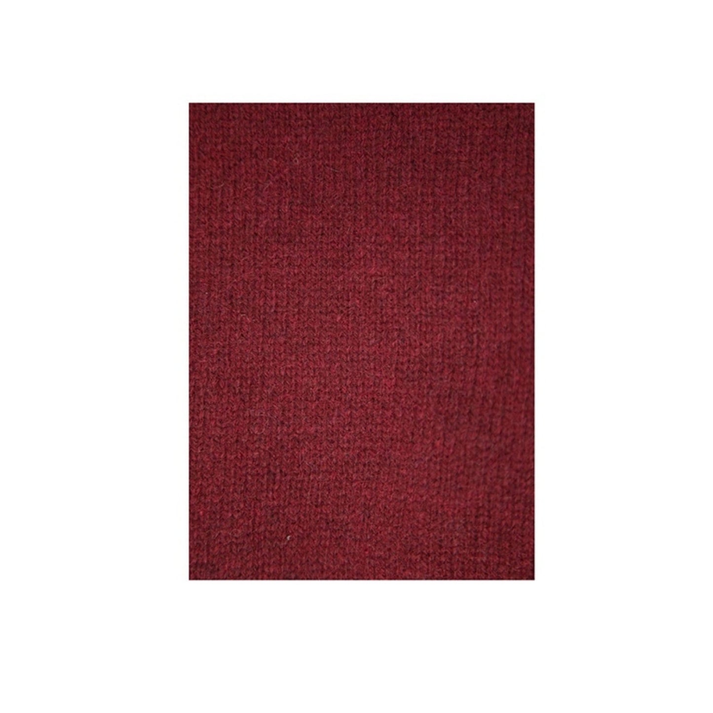 100% Shetland Ragg Wool V Neck Knit Jumper Pullover Mens Sweater Knitted - Burgundy - L