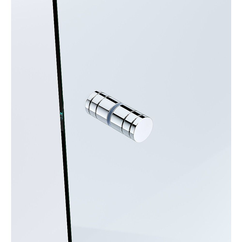 90x110cm Double Door Corner Shower Screen – Wall Channels with SS Hinges in Chrome, Round Handle