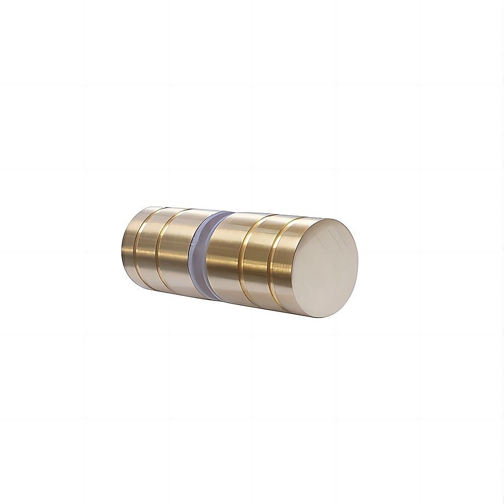 90x110cm Double Door Corner Shower Screen – Wall Channels with SS Hinges in Gold, Round Handle