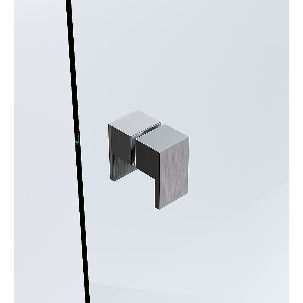90x110cm Double Door Corner Shower Screen – Wall Channels with SS Hinges in Gunmetal, Square Double Pull Handle