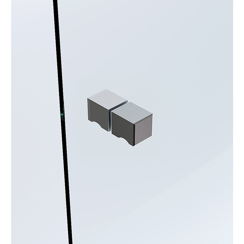 100x110cm Double Door Corner Shower Screen – Wall Channels with SS Hinges in Gunmetal, Square Knob Handle