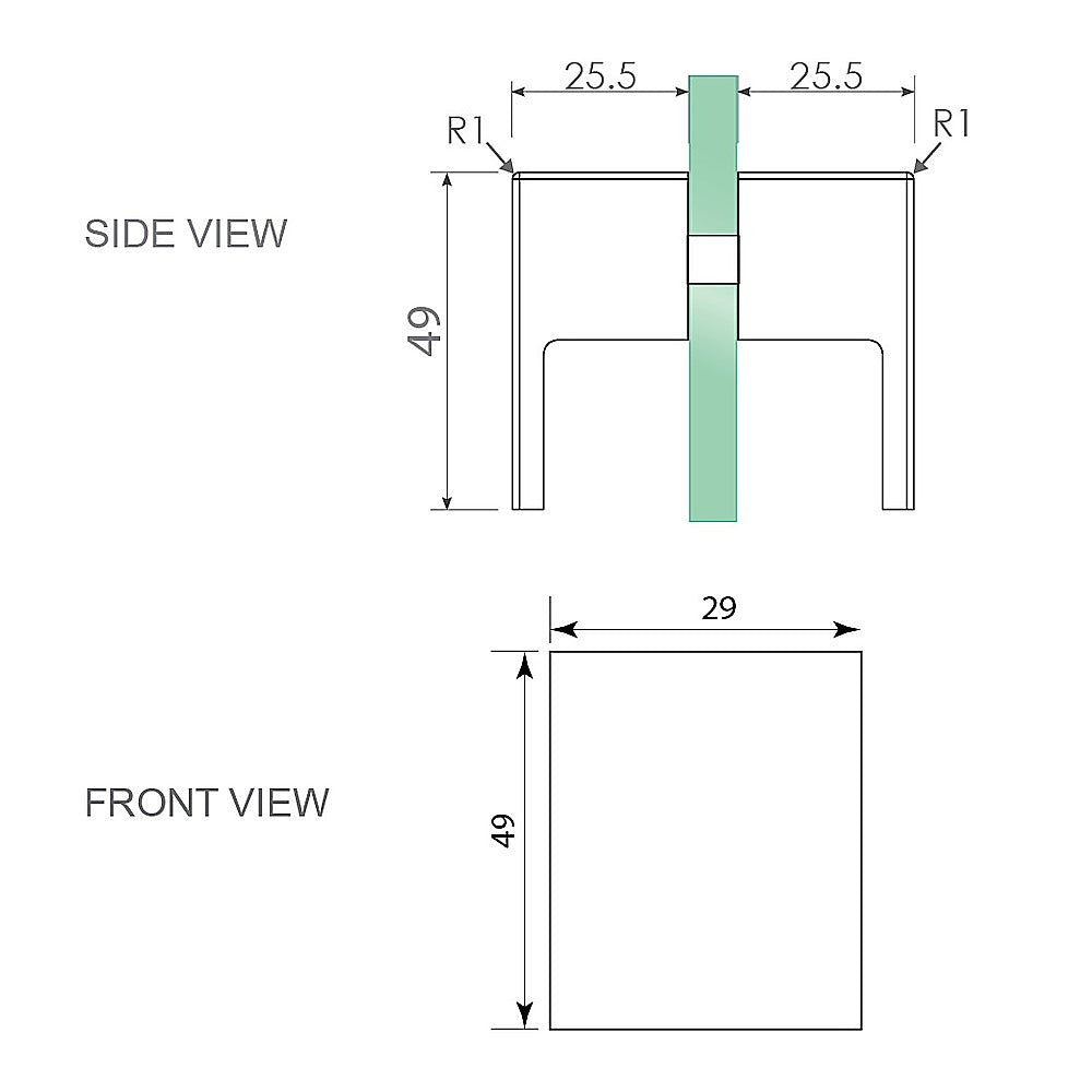 120x120cm Double Door Corner Shower Screen – Chrome U-Brackets, Brass Hinges & Square Double Pull Handle