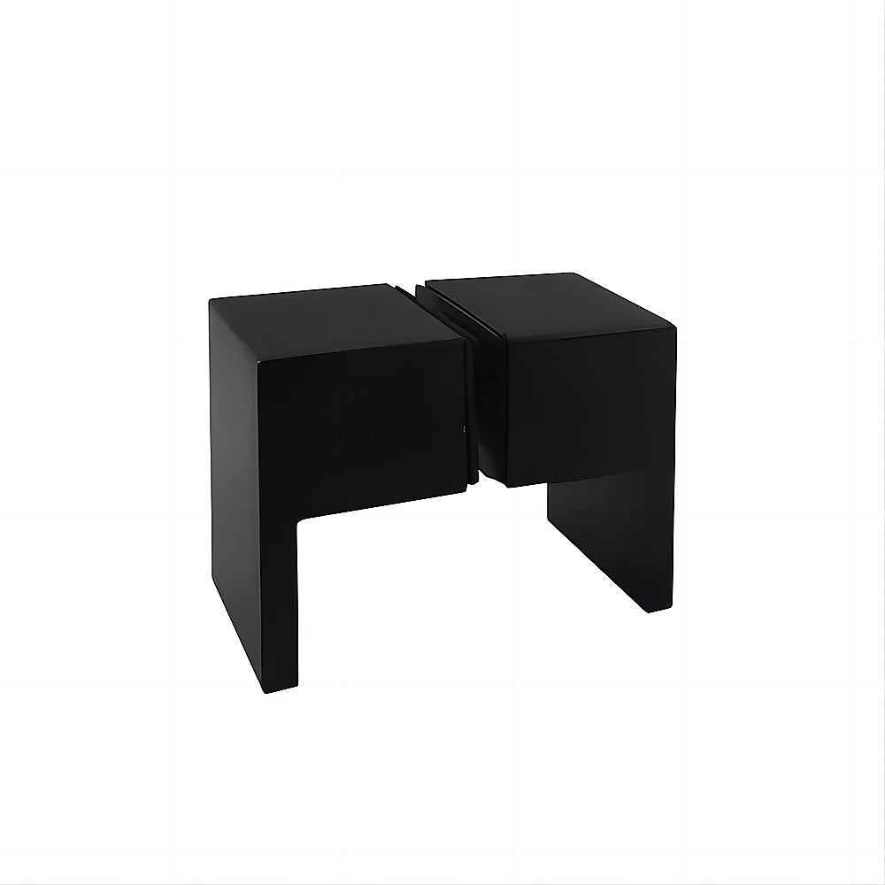 120x120cm Double Door Corner Shower Screen – Black U-Brackets, Brass Hinges & Square Double Pull Handle