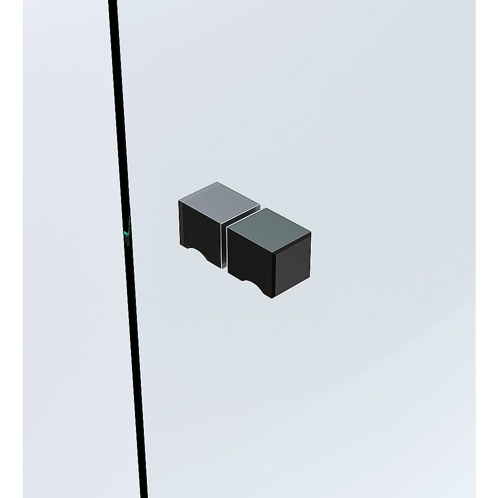 90x110cm Double Door Corner Shower Screen – Channels with Brass Hinges in Black, Square Knob Handles