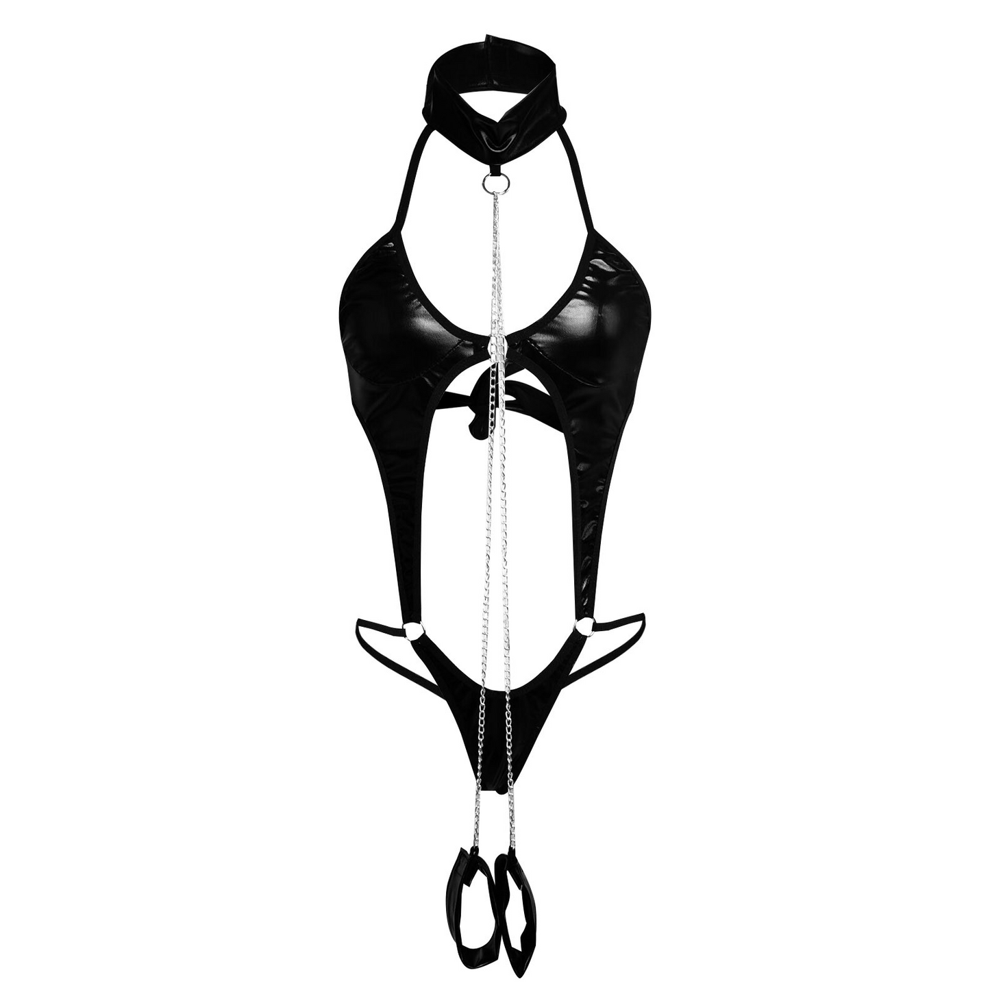 Temptation Leatherette Cut-Out Restraint Bodysuit by My Secret Drawer ® - M