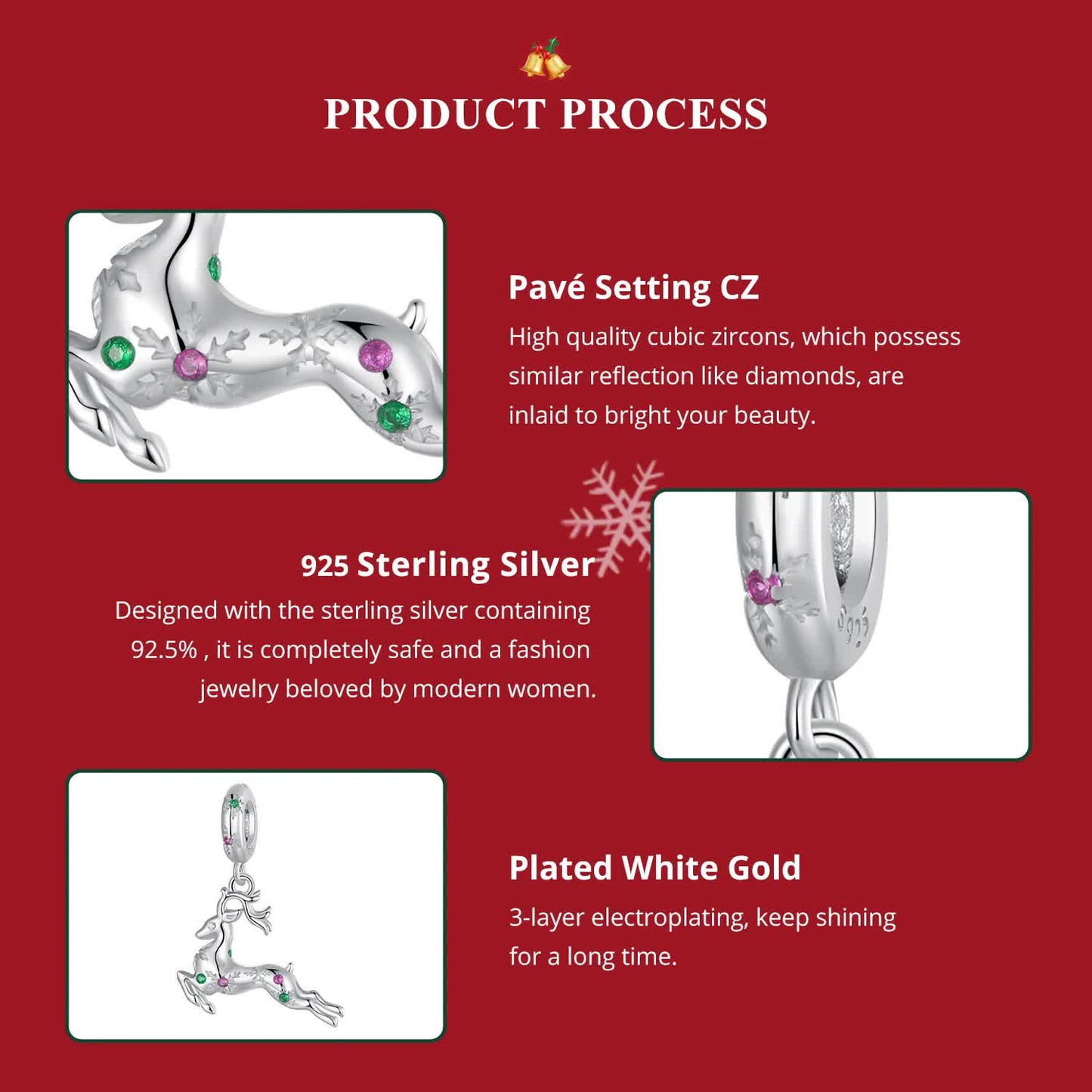 Sterling Silver Christmas Snowman Charm - Festive Christmas Pendant with Colorful Accents(weighs approximately 2g)