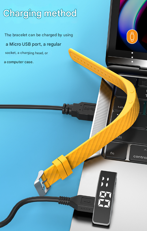 Black Smart Vibrating Alarm Watch - Digital Fitness Tracker Wristband with Pedometer & Sleep Monitor