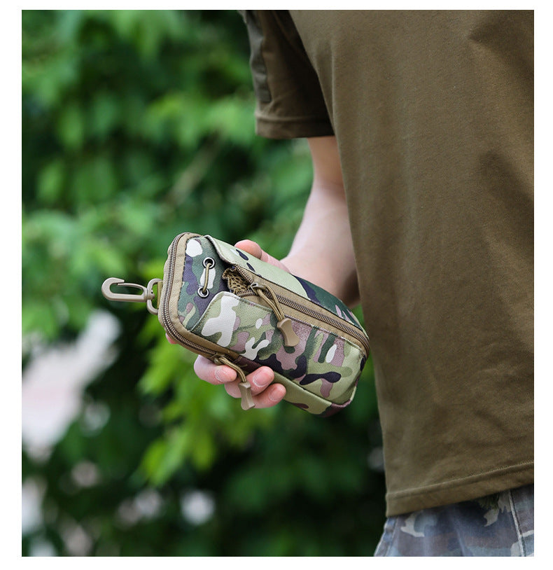 Black Multi-Functional Outdoor Water Bottle & Phone Pouch – Tactical Zippered Waist Pack for Travel, Hiking, and Daily Use