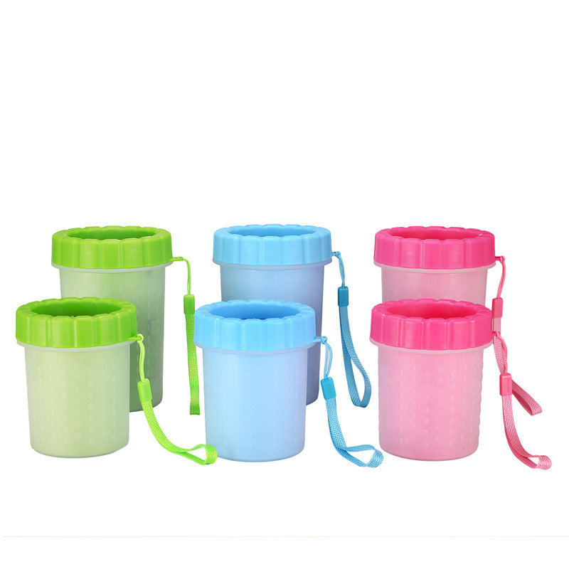 Pink Small Size Quick & Easy-Clean Dog Paw Cleaner Cup - PP+TPR Material, Gentle Pet Grooming Tool