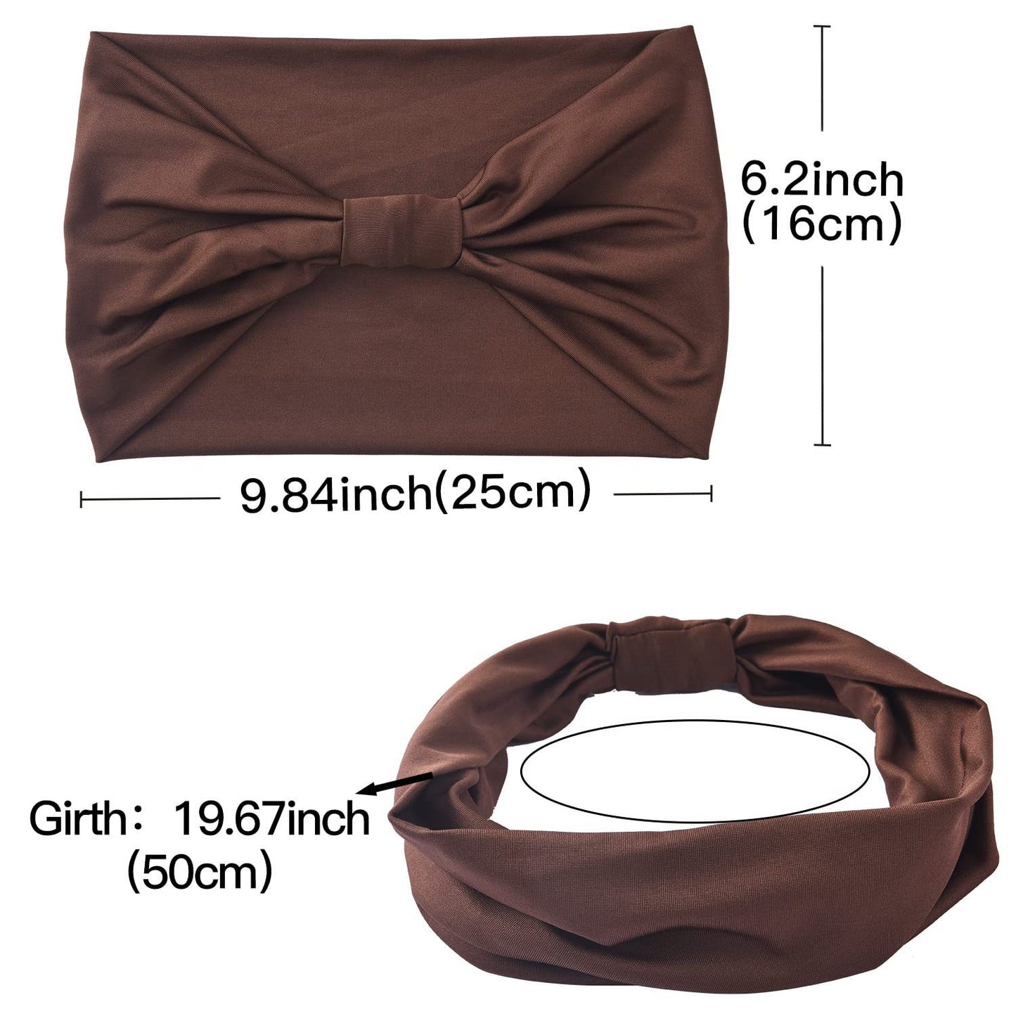 5-PCS Cashew nuts are white Women's Extra Wide Turban Headband - Elastic Yoga & Sports Hair Wrap