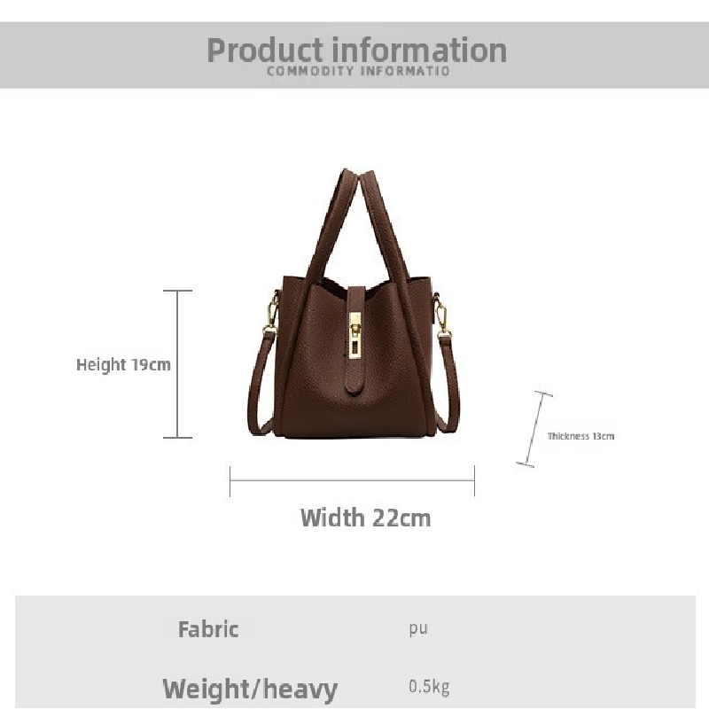 Brown Retro 2-Piece Women's Bucket Bag Set with Removable Inner Pouch PU Leather Crossbody Handbag and Fashionable Tote for Australian Everyday Use