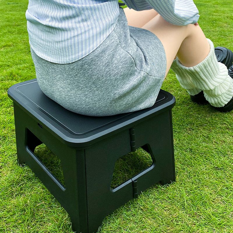 Black Large Portable Folding Camping Toilet Stool - Capacity Emergency Potty for Car, Outdoor Travel, and Hiking