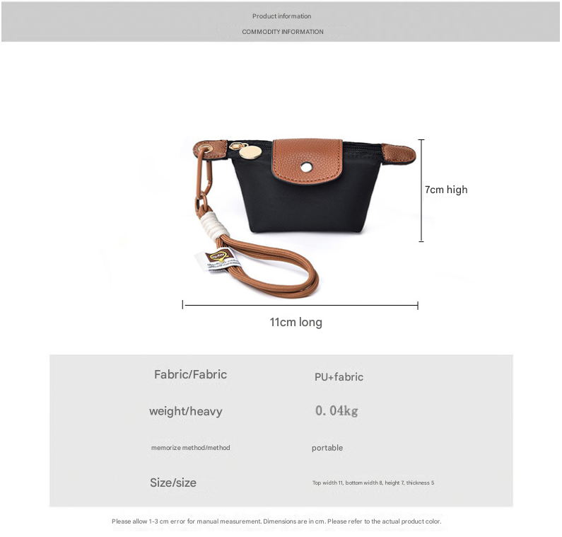 Grey Mini Nylon Coin Purse with Wrist Strap - Compact Zipper Key Holder Pouch for Cards Lipstick and Earphones
