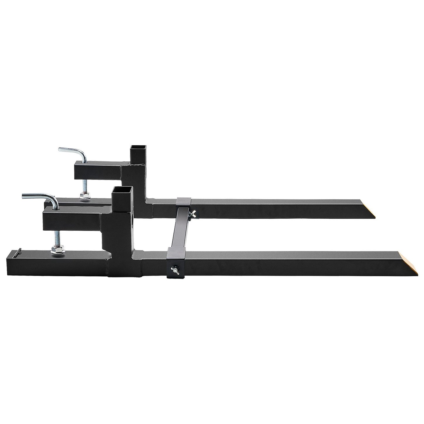 Pallet Forks, 907 kg Clamp on Pallet Forks, 1090 mm Total Length Tractor Bucket Forks with Adjustable Stabilizer bar, Heavy Duty Pallet Forks for Tractor Attachments, Skid Steer, Loader Bucket