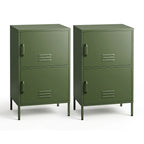 Artiss 2x Buffet Sideboard Cabinet Storage Cupboard 2 Doors Metal Green DOUBLE