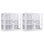 Artiss Buffet Cabinet Sideboard X2 Wall Mounted Clear Display Storage 60cm White