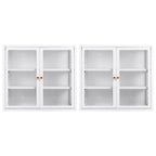 Artiss Buffet Cabinet Sideboard X2 Wall Mounted Clear Display Storage 60cm White