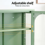 Artiss Buffet Cabinet Sideboards X2 Wall Mounted Fluted Display Storage Green