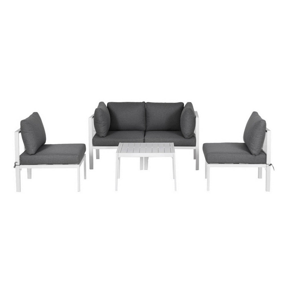 Gardeon 6PCS Outdoor Sofa Set Aluminium Table and Chairs Lounge Patio Furniture