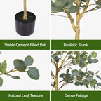 Artiss 150cm Artificial Eucalyptus Tree with Realistic Textured Leaves for Indoor Home Office Decor