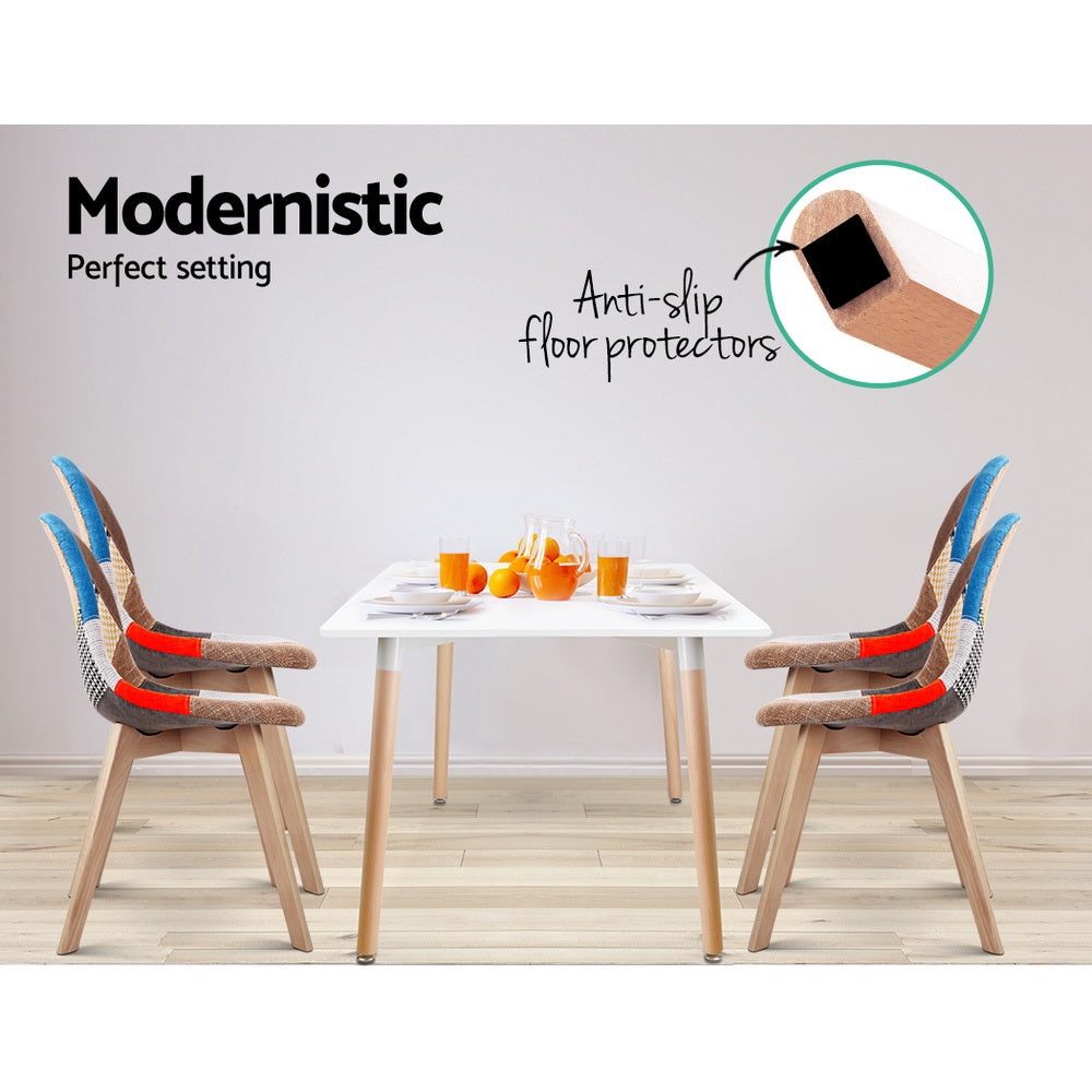 Artiss Dining Chairs Set of 2 Fabric Retro Replica DSW