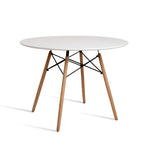 Artiss Dining Table Round White 4 Seater 100CM