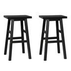 Artiss Bar Stools Kitchen Counter Stools Wooden Chairs Black x2