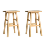 Artiss Bar Stools Kitchen Counter Stools Wooden Chairs Natural x2