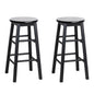 Artiss 2x Bar Stools Round Chairs Wooden Black