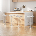Artiss 4x Bar Stools Leather Gas Lift Chair White