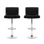 Artiss 2x Bar Stools Gas Lift Leather Chairs Black