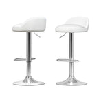 Artiss 2x Bar Stools PU Leather Gas Lift White