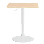 Artiss Bar Table Swivel Base Gas Lift Counter Dining Table 60CM Square Pine
