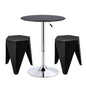 Artiss Bar Stools and Table Set 3PCS Dining Desk Kitchen Chair PVC Leather Black