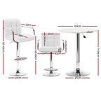 Artiss Bar Table and Stools Set Dining Desk Kitchen Chairs Cafe Pub